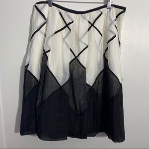 NIC+ZOE black white diamond pattern skirt.